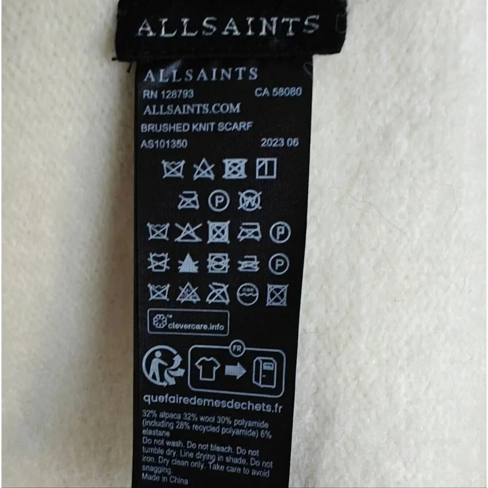 All Saints Cream Scarf